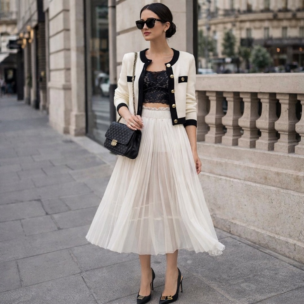 Anthropologie White Sheer Pleated Fairy Skirt SzXS Ethereal Indie Soft Girl
